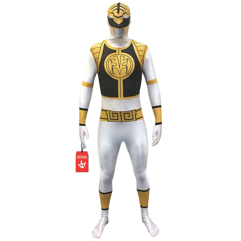 Morphsuits Official Power Ranger Morphsuit Costume,White,Medium 5'-5'4" (152cm - 163cm) - Image 1